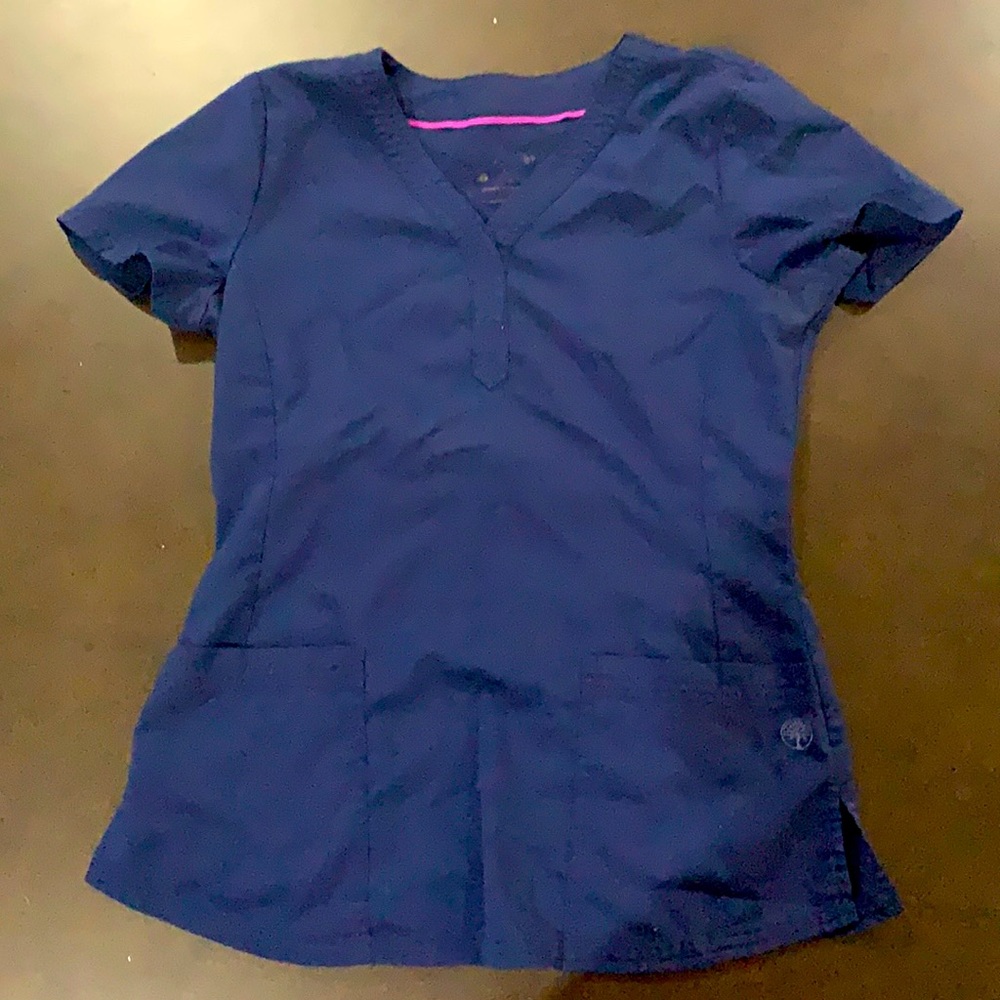 Purple Label Healing Hands Navy scrub top